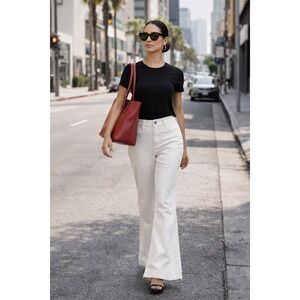 Alice + Olivia White Flare Pants size 8